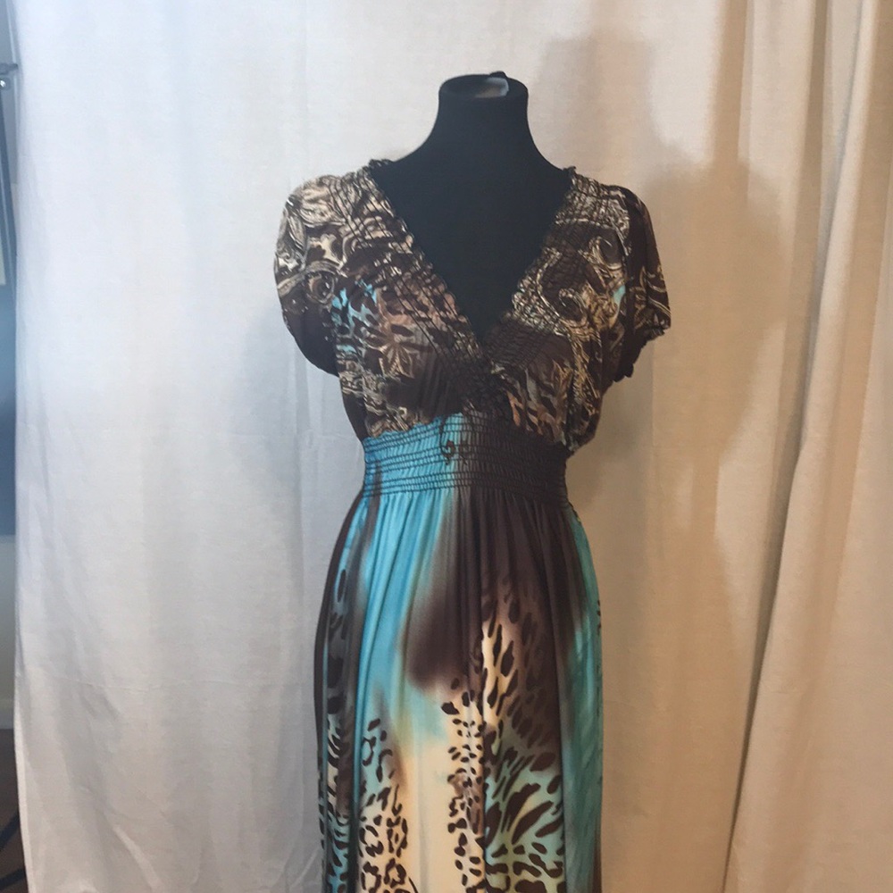Plus size Maxi Dress Blue or Grey - Picture 2 of 6